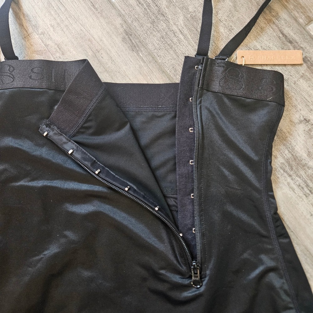 Shapellx SilkSculpt Zipper High-Waisted Brief Bodysuit 4XL Black Tummy Control - Picture 8 of 14